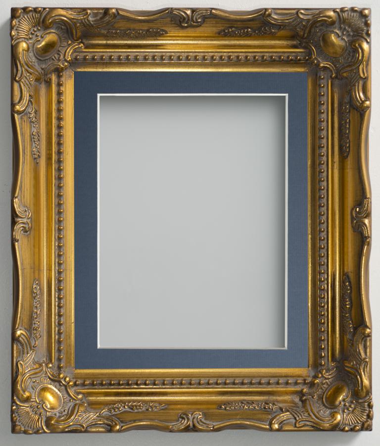 Langley Gold 36x24 frame with Blue mount cut for image size 30x20