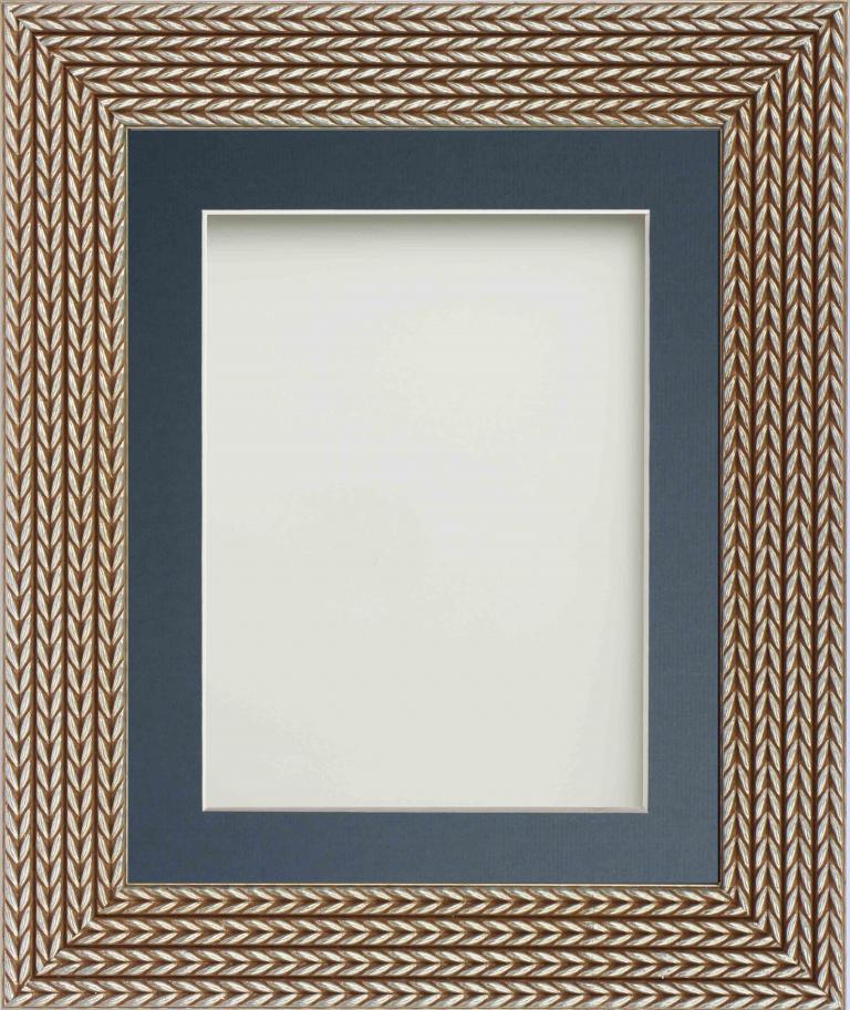 Ledbury Champagne 40x30 frame with Blue mount cut for image size 30x20