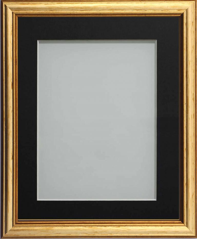 Ludlow Gold 30x20 frame with Black mount cut for image size A2 (23.4x16.5)