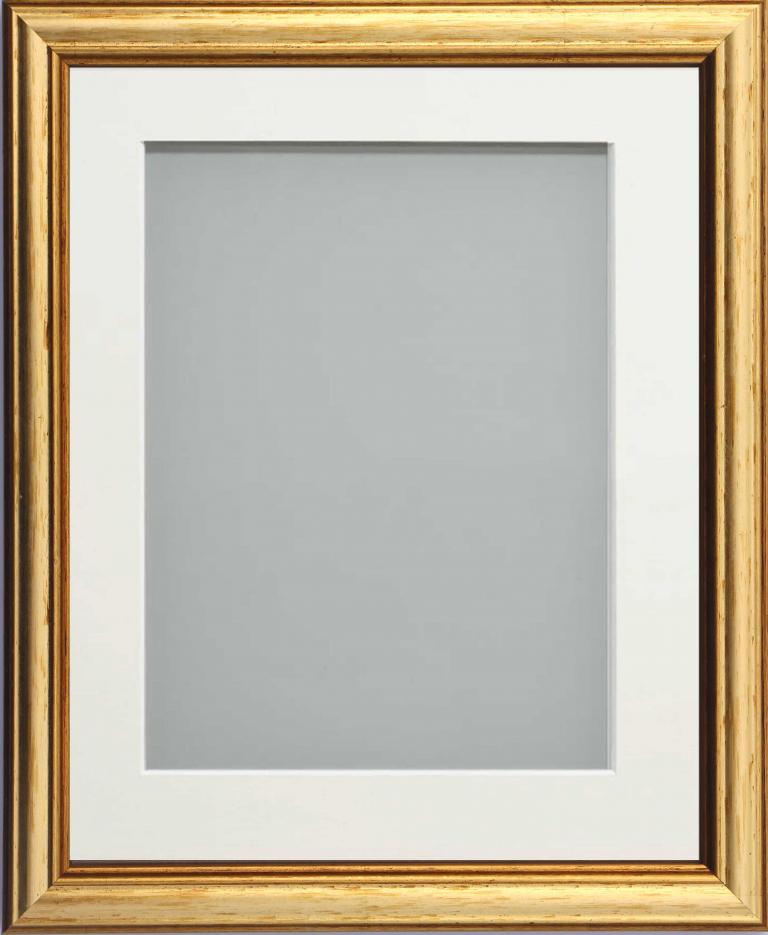 Ludlow Gold 30x20 frame with Off-White mount cut for image size A2 (23 ...