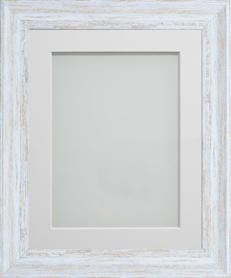 Lynton Rustic White 20x16 frame with Off-White mount cut for image size ...