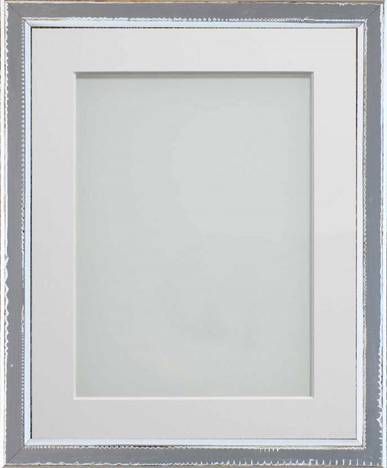 Madeleine Rustic Grey 18x12 frame with White mount cut for image size