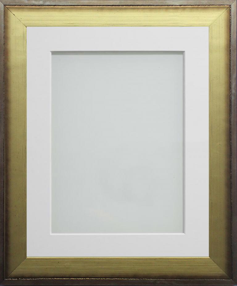 Newbury Gold 20x10 frame with White mount cut for image size 18x8