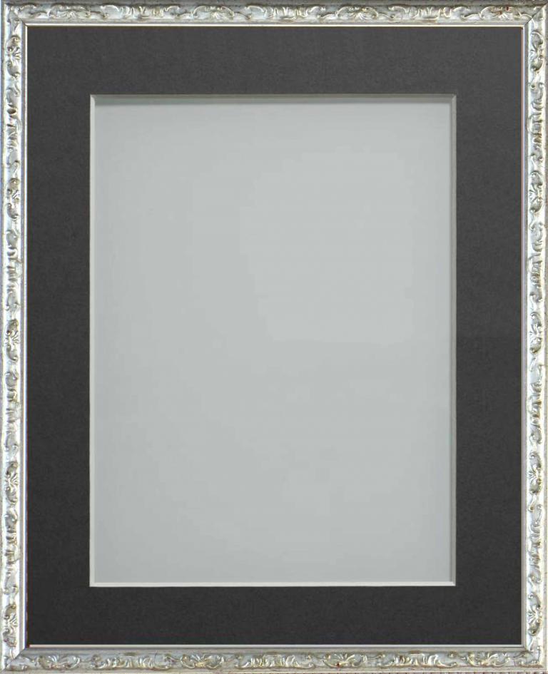 Olivia Silver 18x12 frame with Grey mount cut for image size 16x10