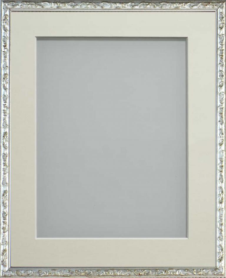 Olivia Silver A3 (16.5x11.75) frame with Ivory mount cut for image size