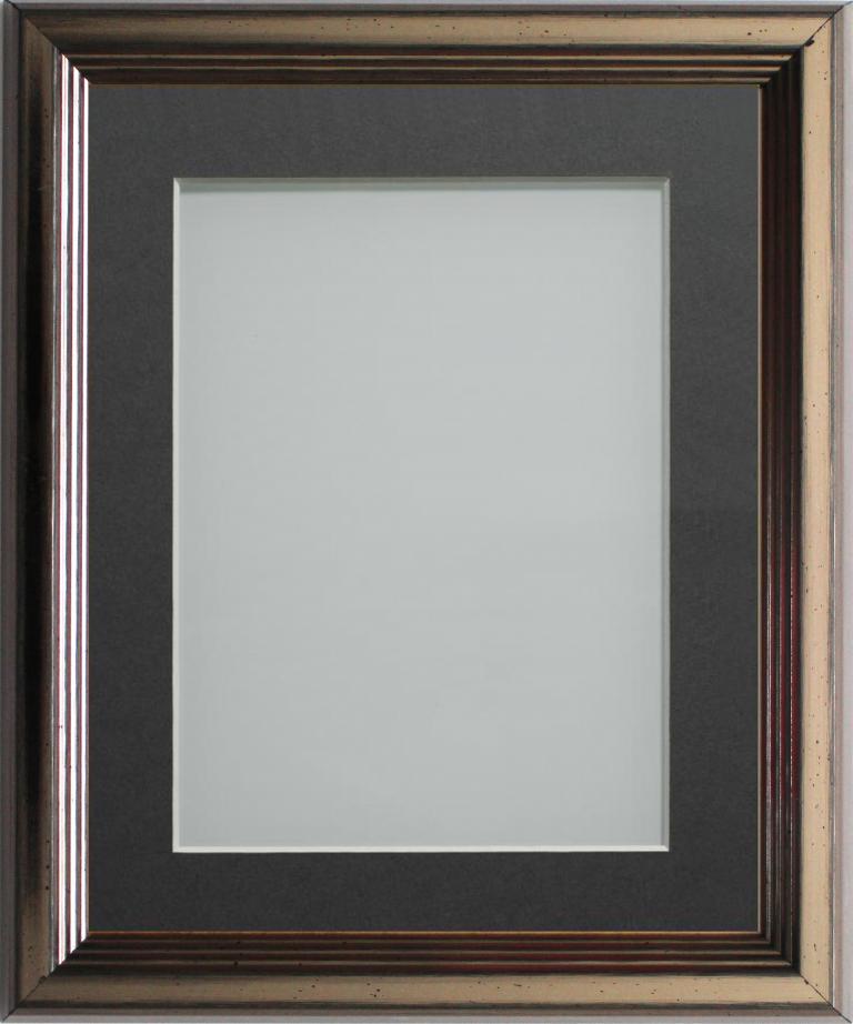 Patterson Bronze A4 (11.75x8.25) frame with Grey mount cut for image ...