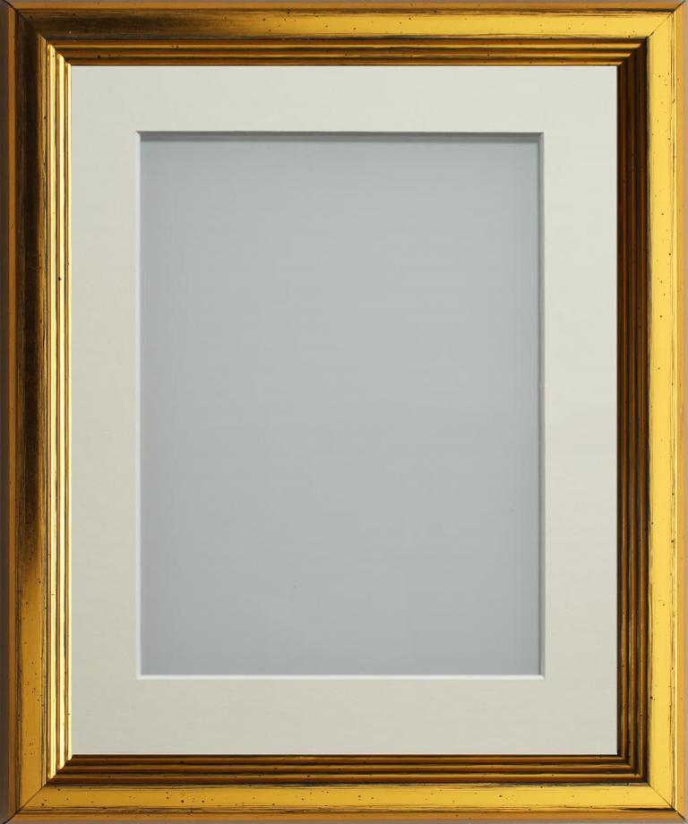 Patterson Gold 14x11 frame with Ivory mount cut for image size A4 (11 ...