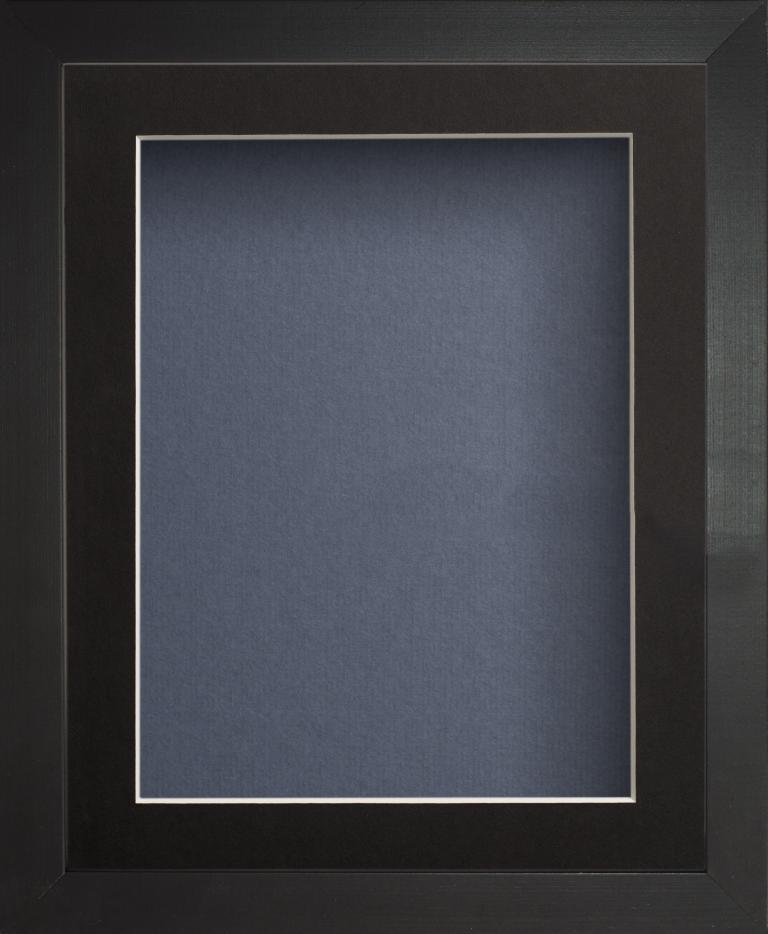 Radcliffe Box Frame Black with Dark Blue Backing Board 18x14 frame with ...