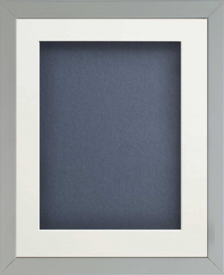 Radcliffe Box Frame Grey with Dark Blue Backing Board A4 (11.75x8.25