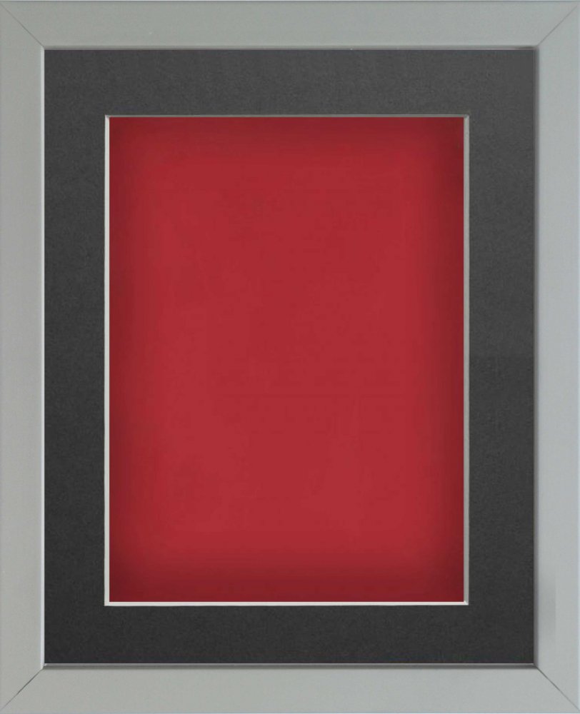Radcliffe Box Frame Grey with Red Backing Board A4 (11.75x8.25) frame