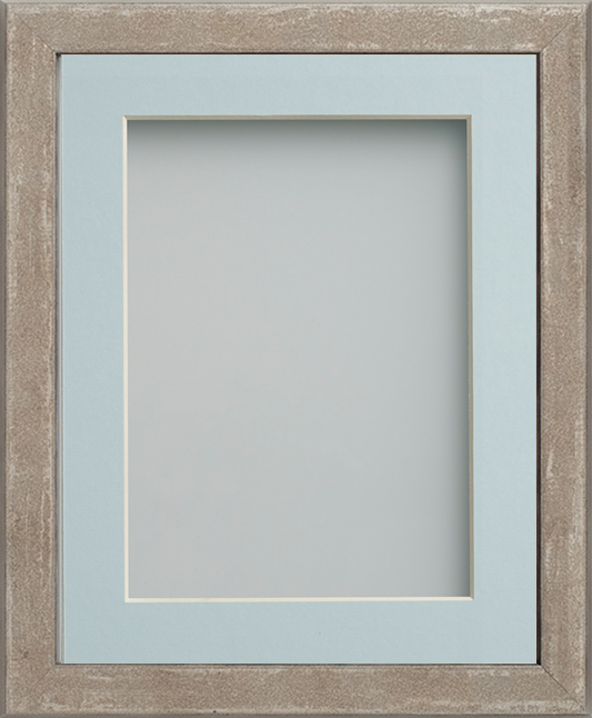 Randall Pewter 6x4 frame with Light Blue mount cut for image size