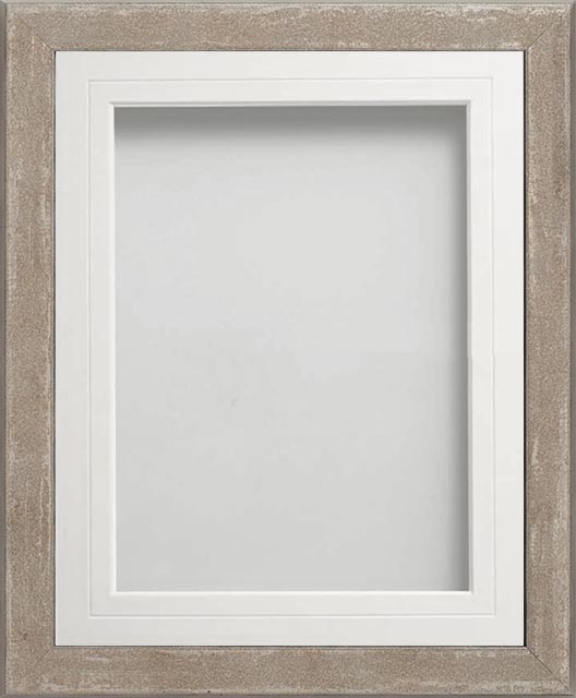 Randall Pewter 18x12 frame with White V-Groove mount cut for image size