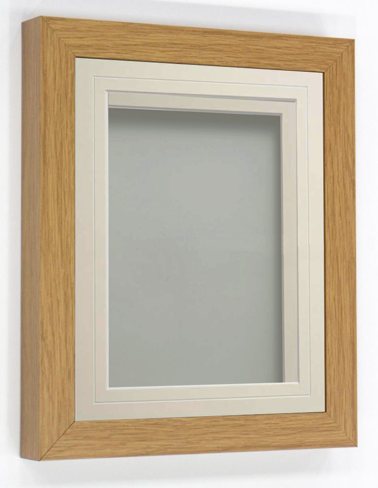 Rickman Box Frame Beech 20x10 frame with Ivory V-Groove mount cut for ...