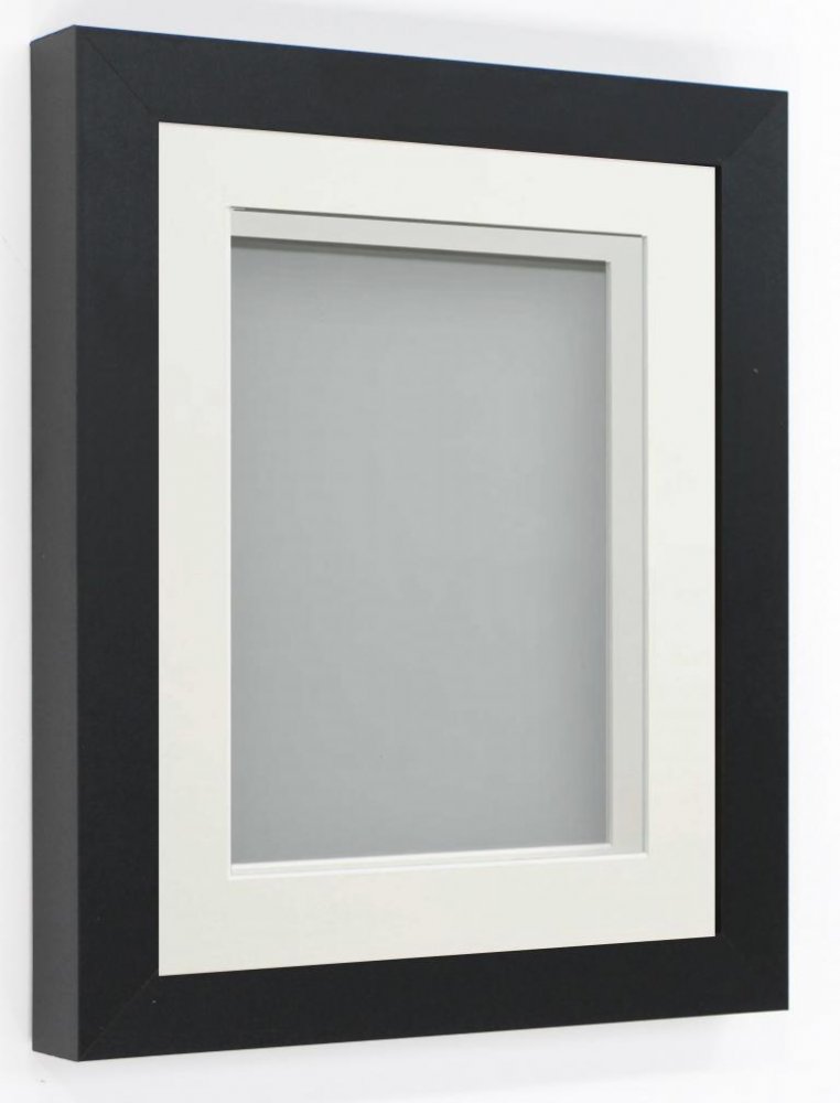 Rickman Box Frame Black 16x12 frame with Off-White mount cut for image ...