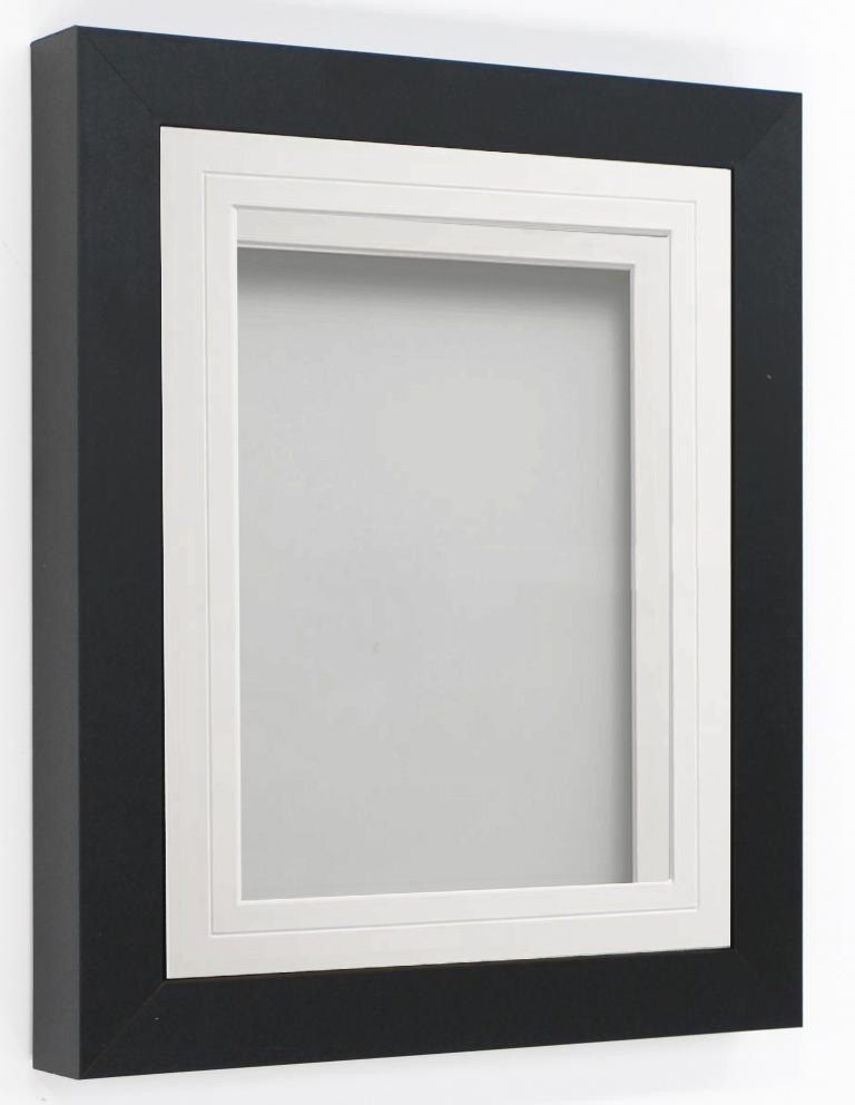 Rickman Box Frame Black 24x20 frame with White V-Groove mount cut for ...