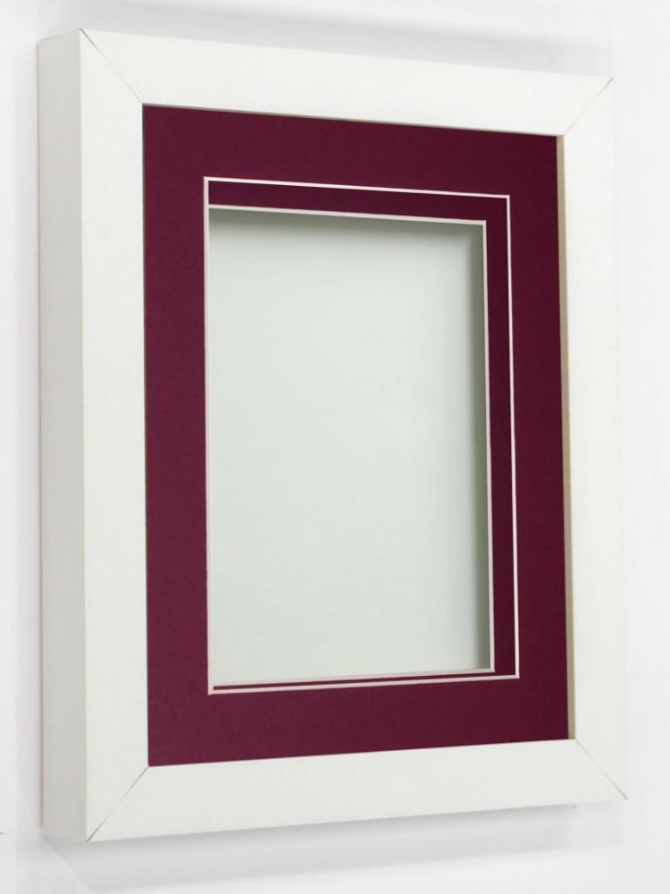 Rickman Box Frame White 14x11 frame with Plum mount cut for image size