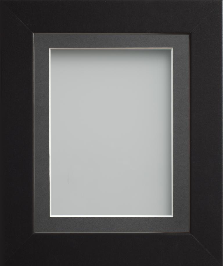 Seymour Black 30x20 frame with Grey mount cut for image size A2 (23.4x16.5)