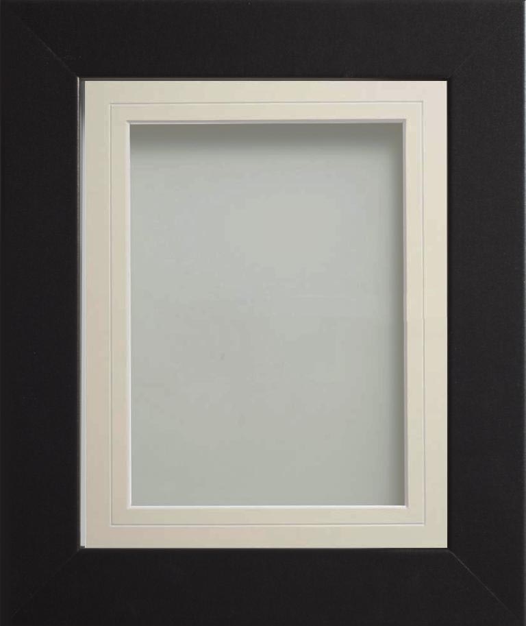 Seymour Black 20x16 frame with Ivory V-Groove mount cut for image size ...
