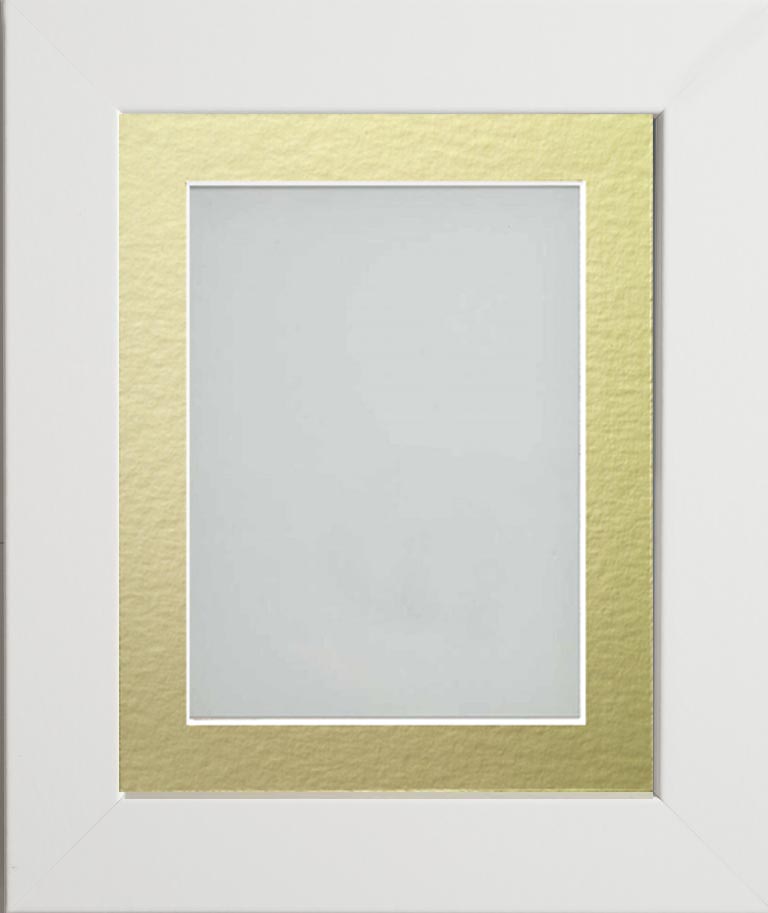 Seymour White 12x12 frame with Gold mount cut for image size