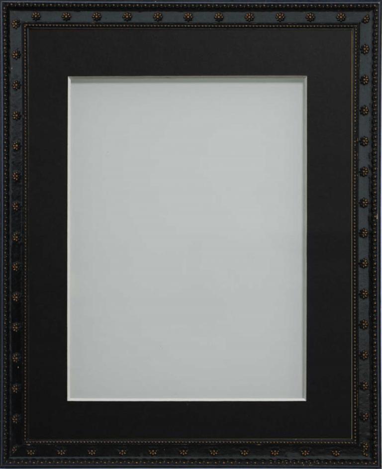 Sienna Black 6x4 frame with Black mount cut for image size 4x3