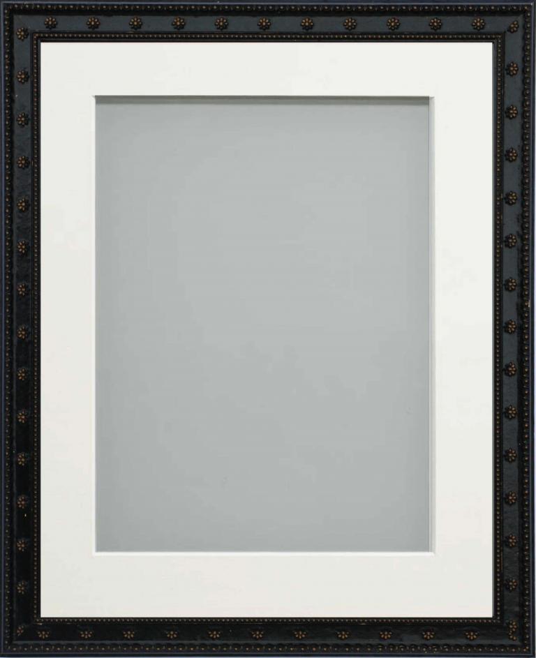 Sienna Black 6x4 frame with Off-White mount cut for image size 4x3