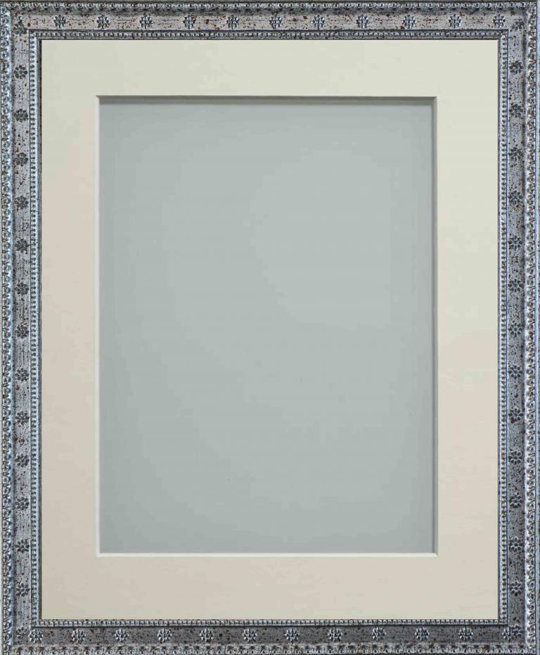 Sienna Silver A4 (11.75x8.25) frame with Ivory mount cut for image size 9x6