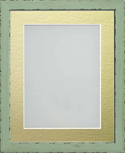 Upton Green 16x12 frame with Gold mount cut for image size 14x10