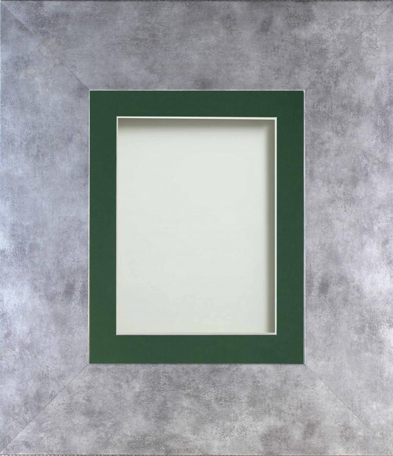 Valencia Silver Slate 36x24 frame with Bottle Green mount cut for image