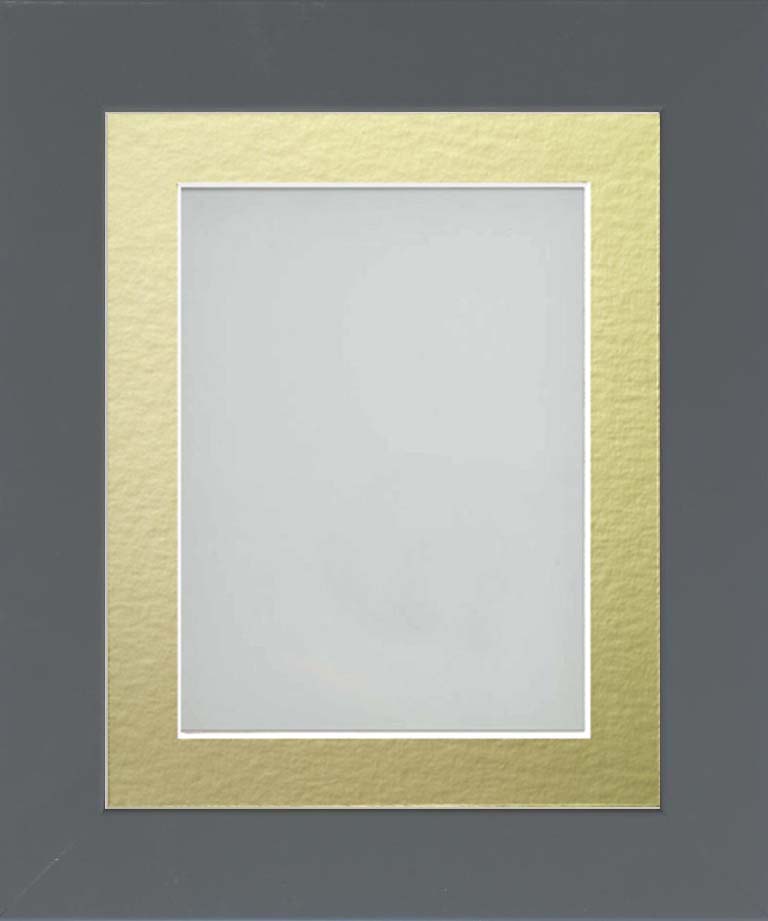 Watson Grey 12x10 frame with Gold mount cut for image size 6x4